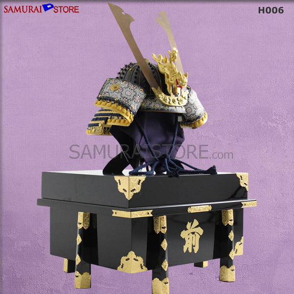 H006 黒塗 十八間 星兜 『獅子頭』鍬形 - サムライストア SAMURAI STORE